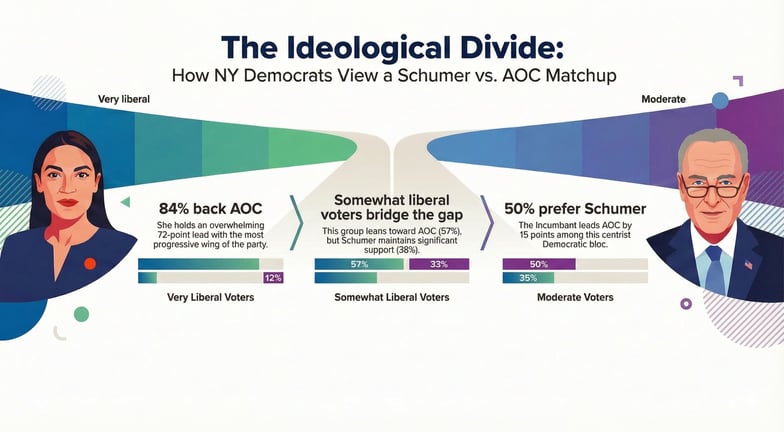 Ideology split — Moderate vs Very liberal